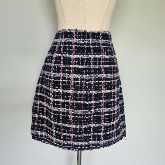 Forever New Multicolour Tweed Faux Wrap Mini Skirt Size 12 - Picture 4 of 7